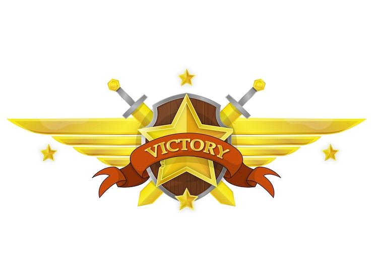 Vector el emblema de las alas doradas de la victoria
