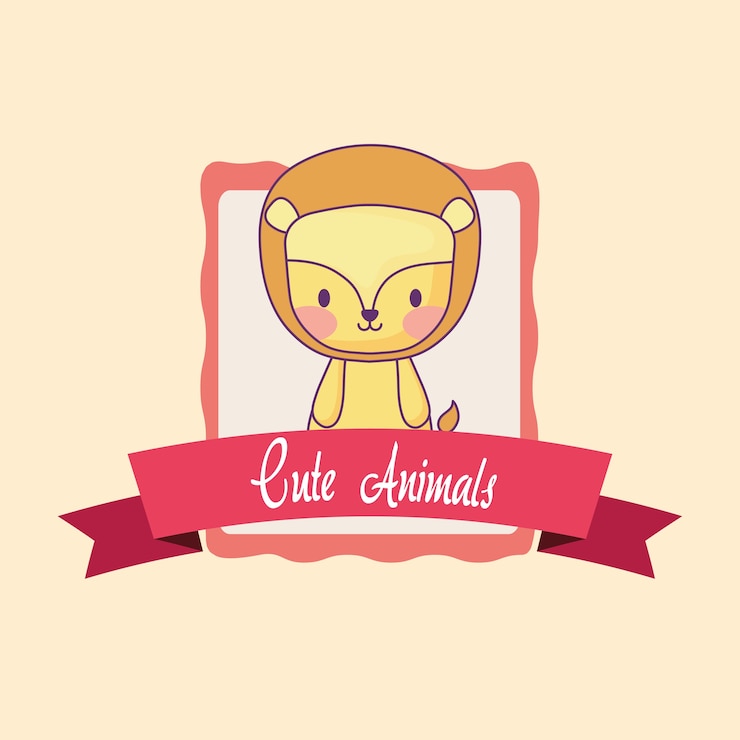 Vector emblema de animales lindos