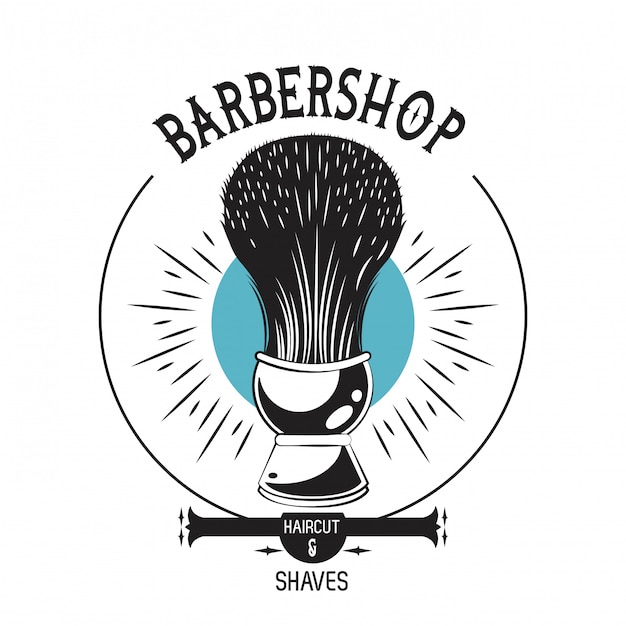 Emblema azul vintage Barbershop