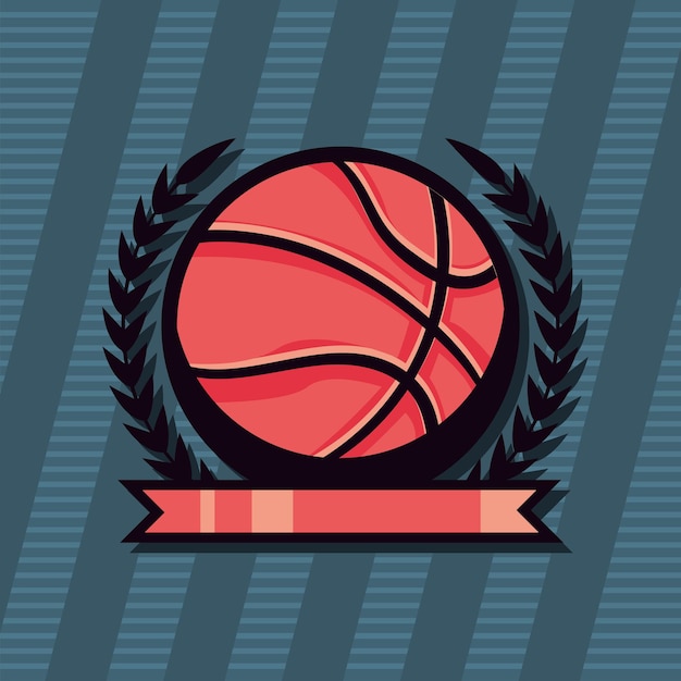 Emblema de baloncesto con corona