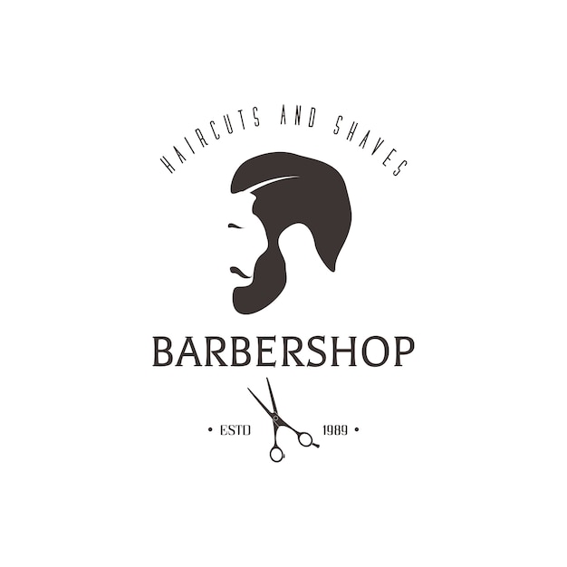 Emblema de barbería vintage.