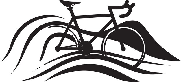 Vector el emblema de la bicicleta negra sleekcyclist cycleroute diseño vectorial de bicicletas icónicas