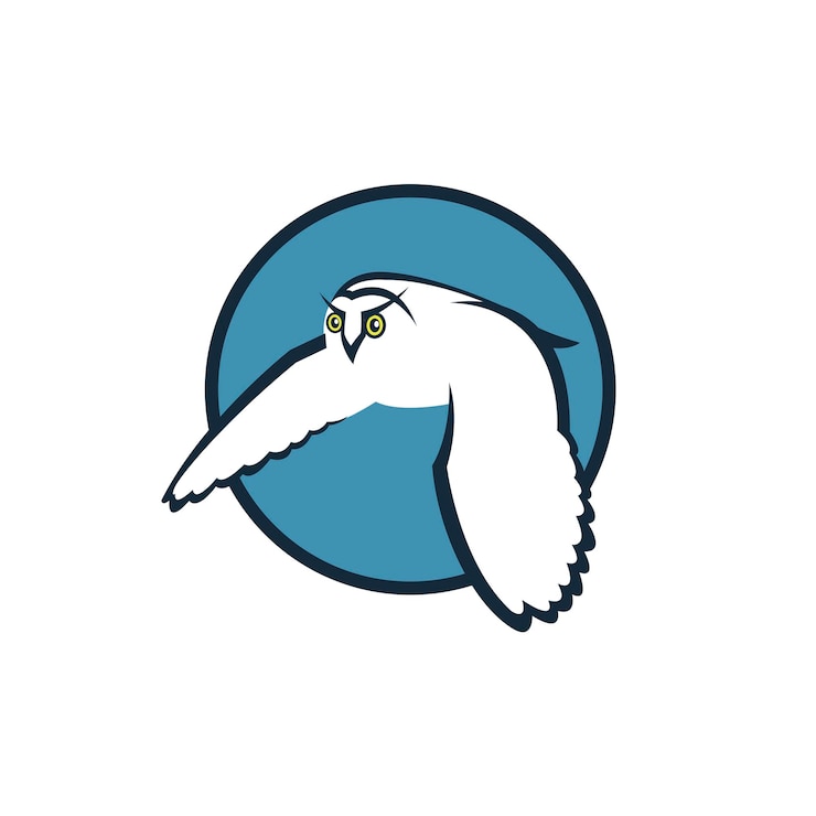 Vector emblema de búho volador