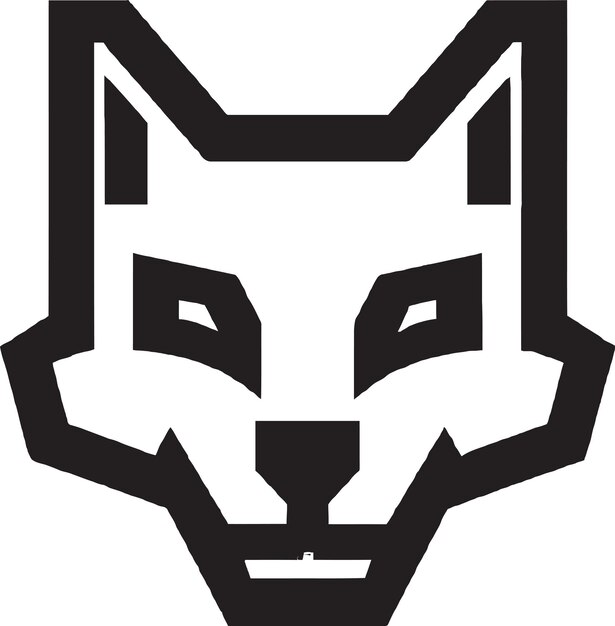 Emblema de cabeza de lobo estoico con una mirada seria