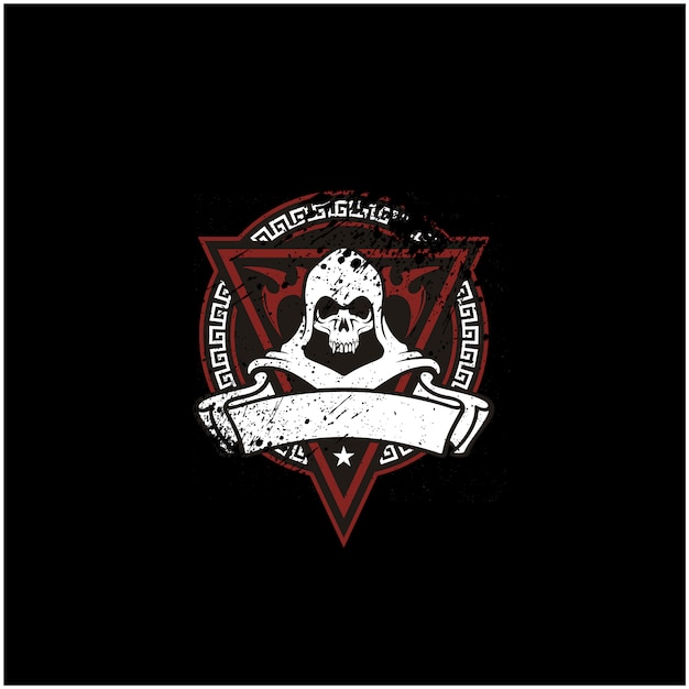 Emblema de calavera rústica para logotipo de game o motor club