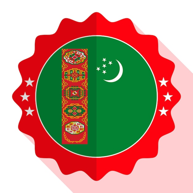 Vector emblema de calidad de turkmenistán etiqueta de señal de botón ilustración vectorial