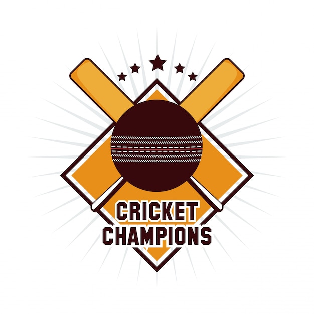 Vector emblema de campeones de cricket