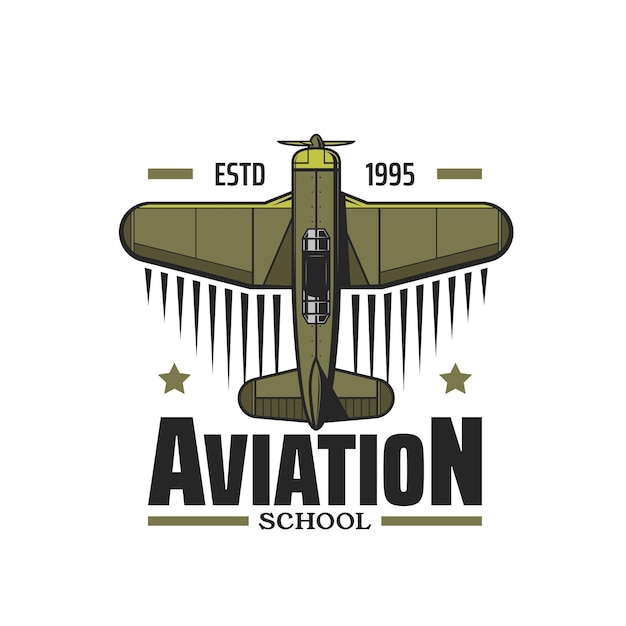 Vector emblema del centro de formación de pilotos de la escuela de aviación