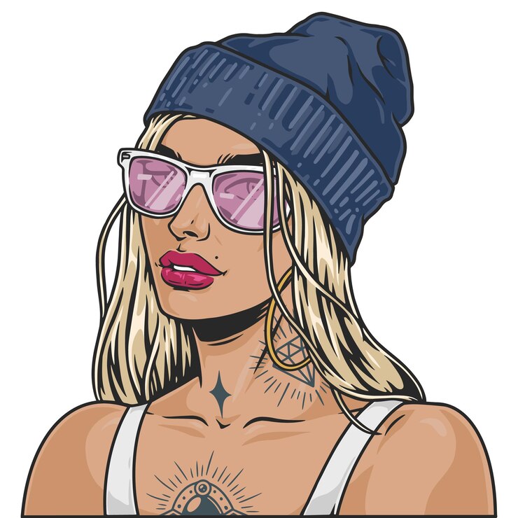 Vector el emblema de la chica adolescente es colorido.