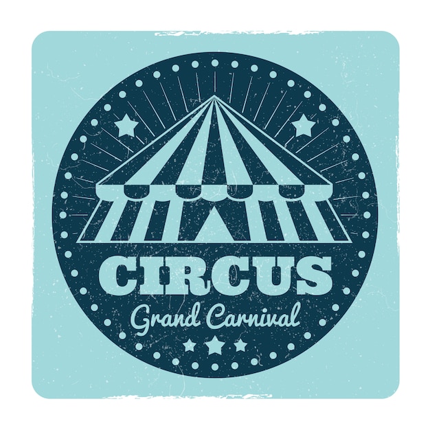 Emblema de circo vintage con efecto grunge