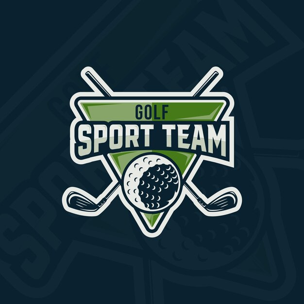 Vector emblema del club de golf logotipo ilustración vectorial plantilla icono diseño gráfico palo y bola de deporte signo