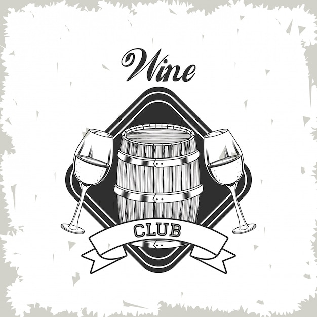 Vector emblema del club del vino