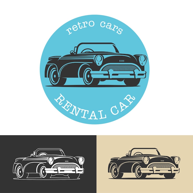 Vector emblema de coche retro
