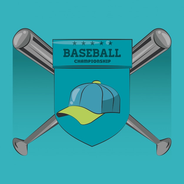 Emblema colorido del campeonato de béisbol