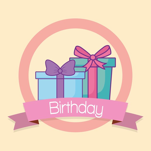 emblema del concepto de feliz cumpleaños