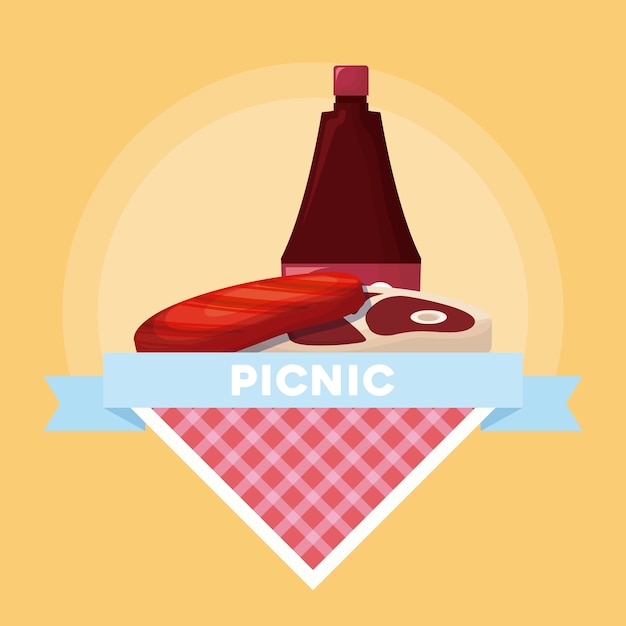 Emblema del concepto de picnic