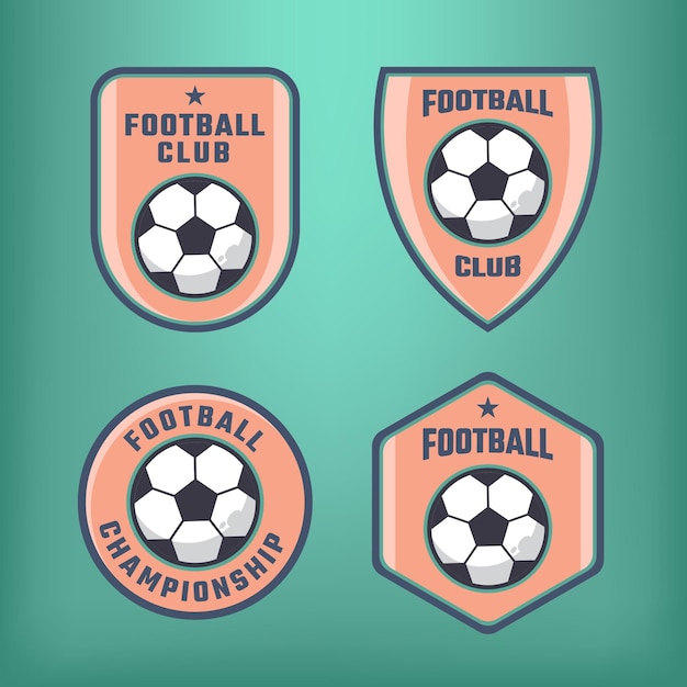 Emblema de conjunto de logotipo gráfico de insignia de deportes de fútbol