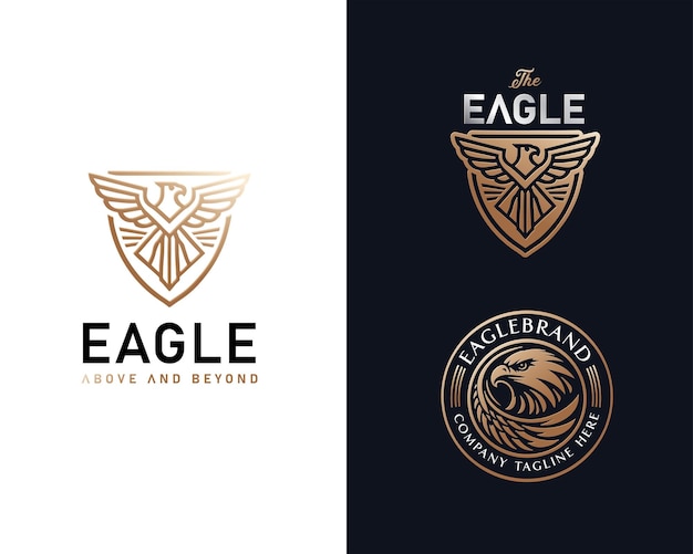 el emblema deportivo único del águila dorada para la empresa comercial