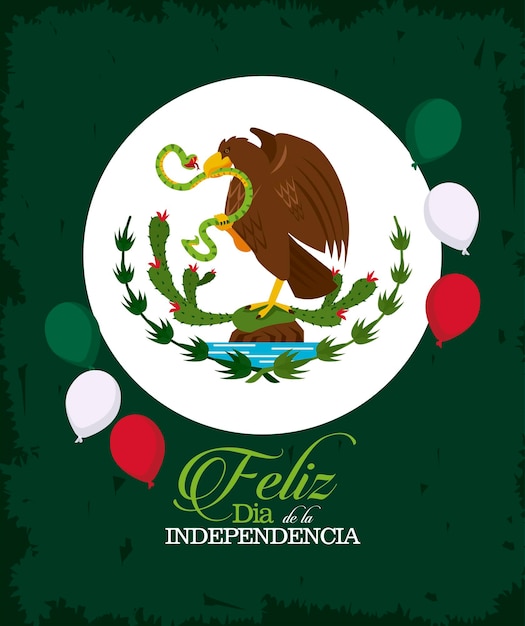 Vector emblema del día de la independencia de méxico