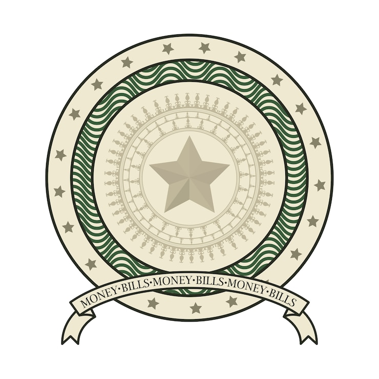 Vector emblema de diseño de billete de dólar