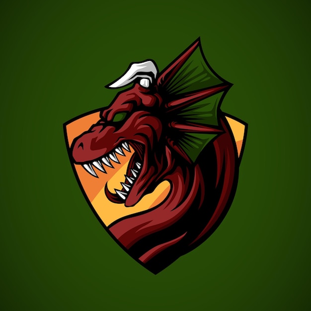 Emblema del dragón de cuernos rojo