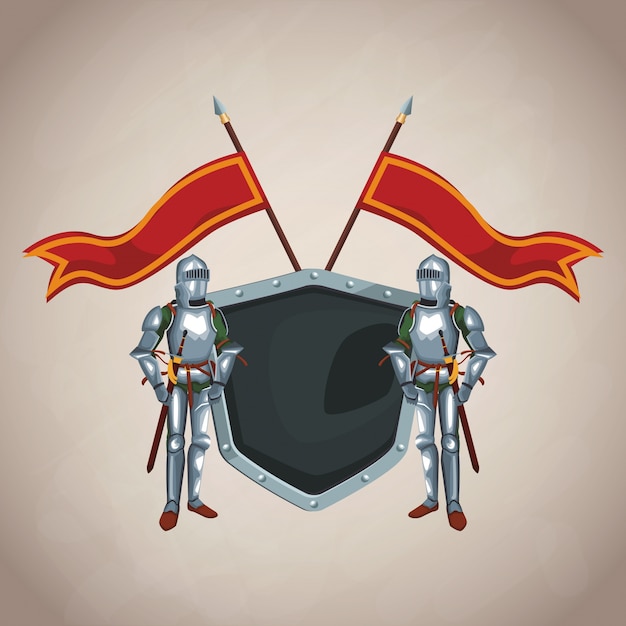 Vector emblema del ejército medieval