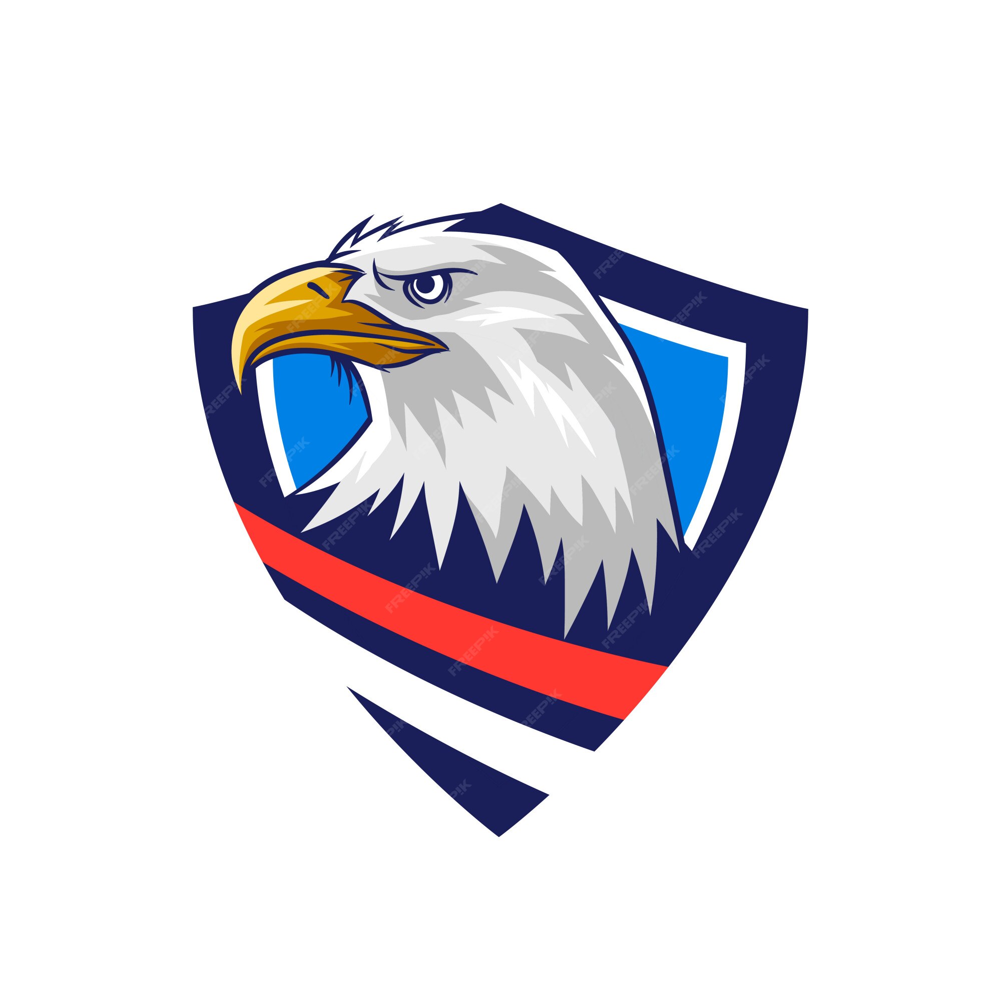 Emblema del escudo del águila calva americana | Vector Premium