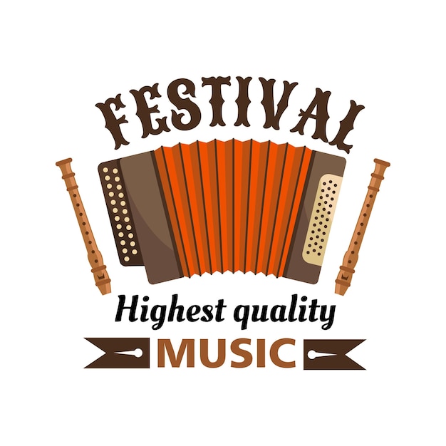 Emblema de etiqueta de vector aislado festival de música