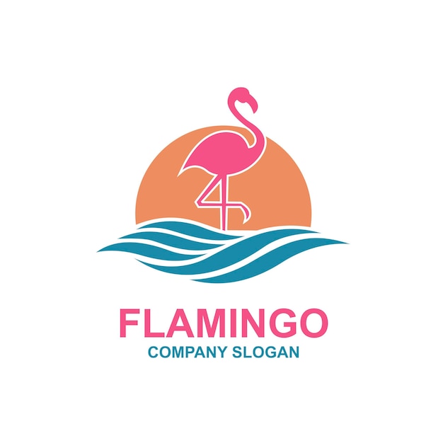 emblema de flamenco rosa