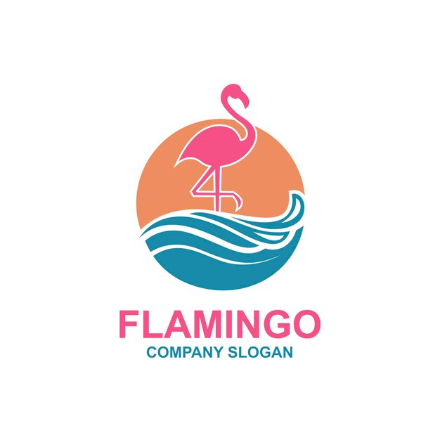 emblema de flamenco rosa