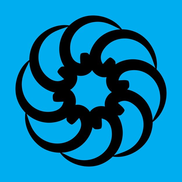 Emblema floral abstracto con un diseño simétrico