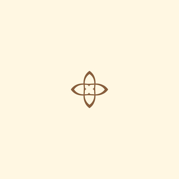 Emblema floral elegante con simetría geométrica