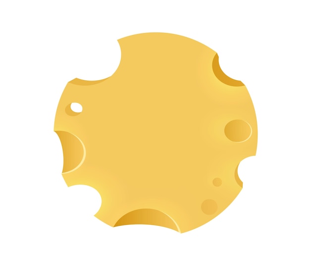 Vector emblema con forma redonda de queso poroso