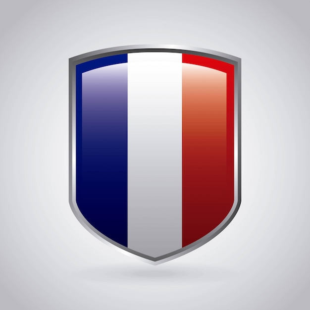 Vector emblema de francia con colores de la bandera francesa