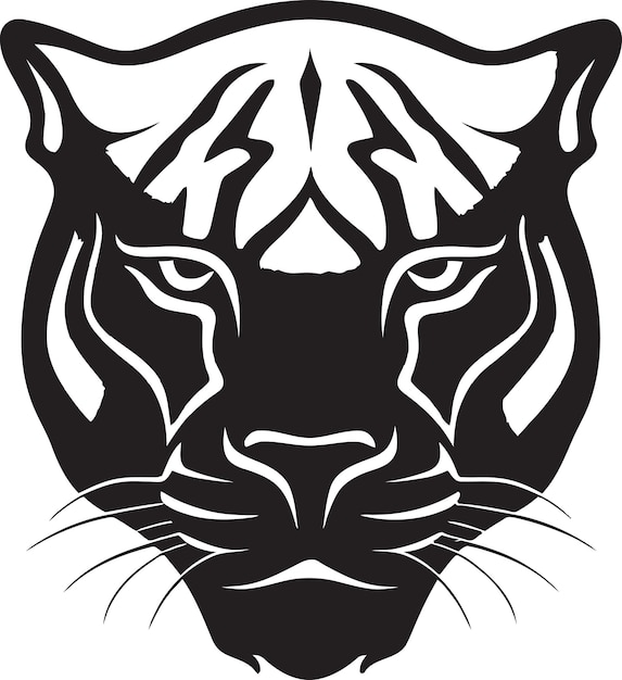 Emblema Geométrico del Poder en Negro Sencillez del Depredador Majestad del Depredador en Blanco y Negro