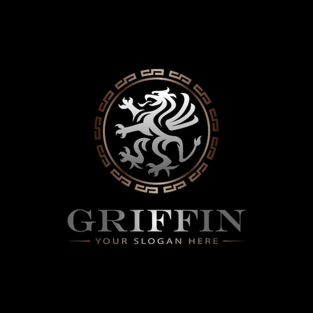 Emblema griffin con logotipo de estilo de lujo