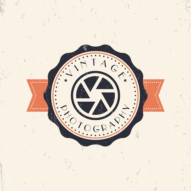 Vector emblema de grunge de fotografía vintage