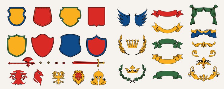 Emblema heráldico diseñado a mano
