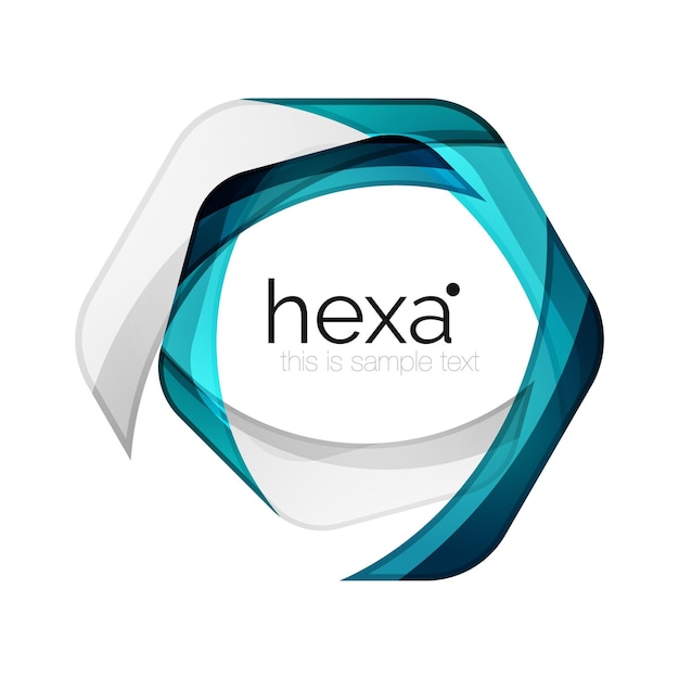 Emblema de hexágono de negocios de vector profesional limpio