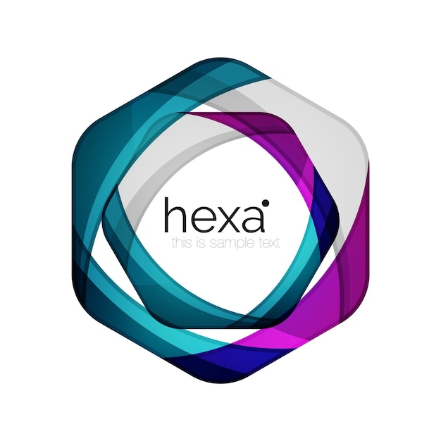 Emblema de hexágono de negocios de vector profesional limpio