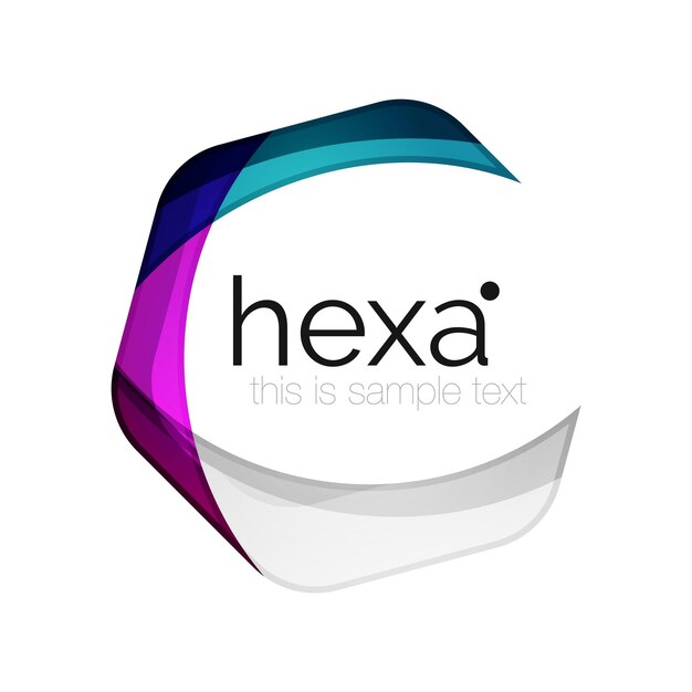 Vector emblema de hexágono de negocios de vector profesional limpio