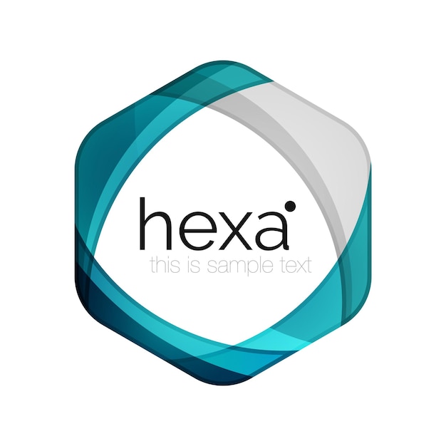 Vector emblema de hexágono de negocios de vector profesional limpio