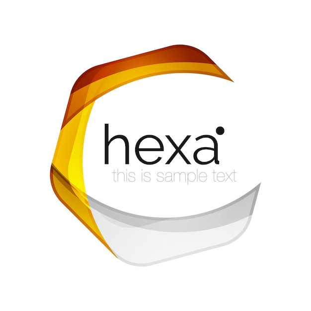 Emblema de hexágono de negocios de vector profesional limpio