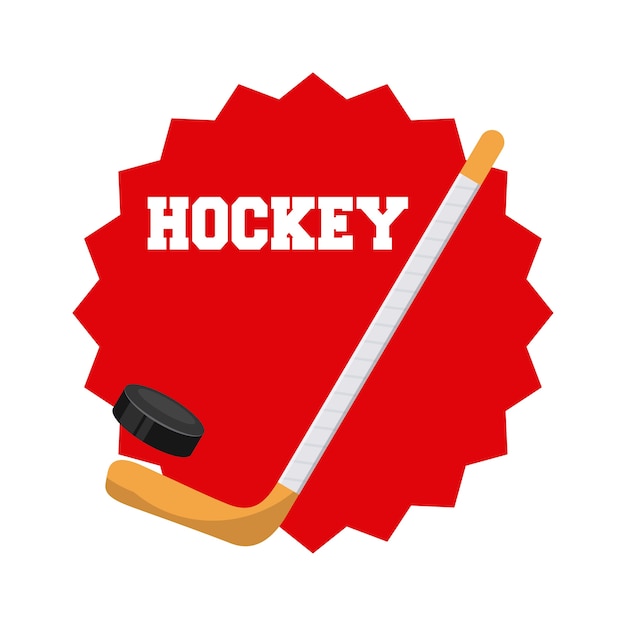 Vector emblema de hockey con iconos relacionados