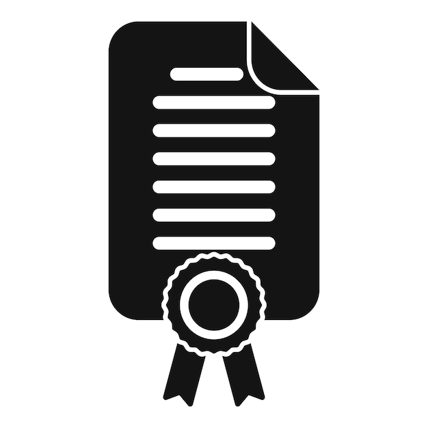 Emblema icono de diploma vector sencillo comercio de cartera hr