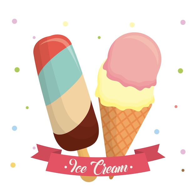 Emblema con icono de helados