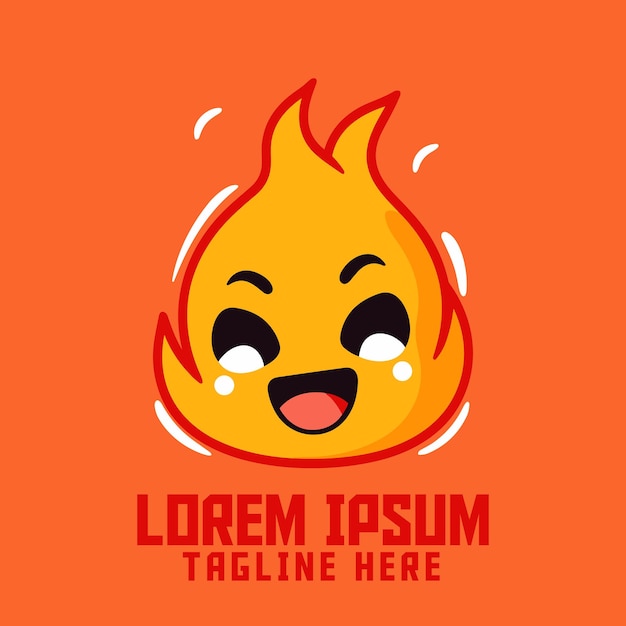 Emblema de insignia de icono de Blaze para deportes y deportes Plantilla de llama con logotipo de cabeza de mascota de fuego lindo