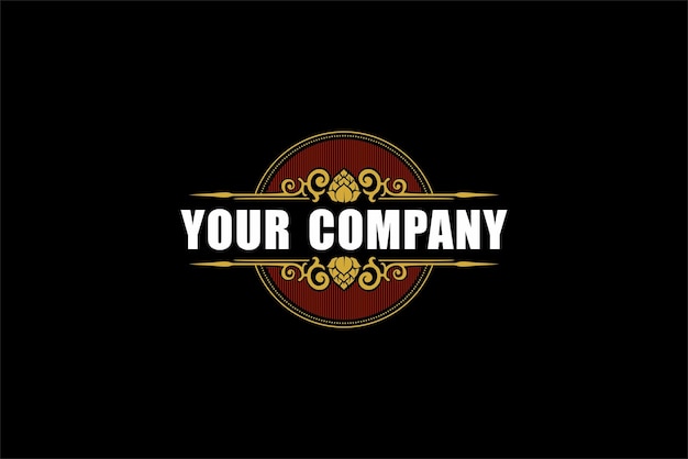 Emblema de insignia de logotipo vintage o elementos de logotipo para cervecería, taberna casera, bar y cafetería