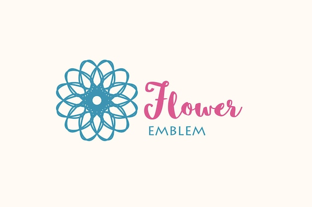 Emblema lineal de la tienda de flores vectoriales