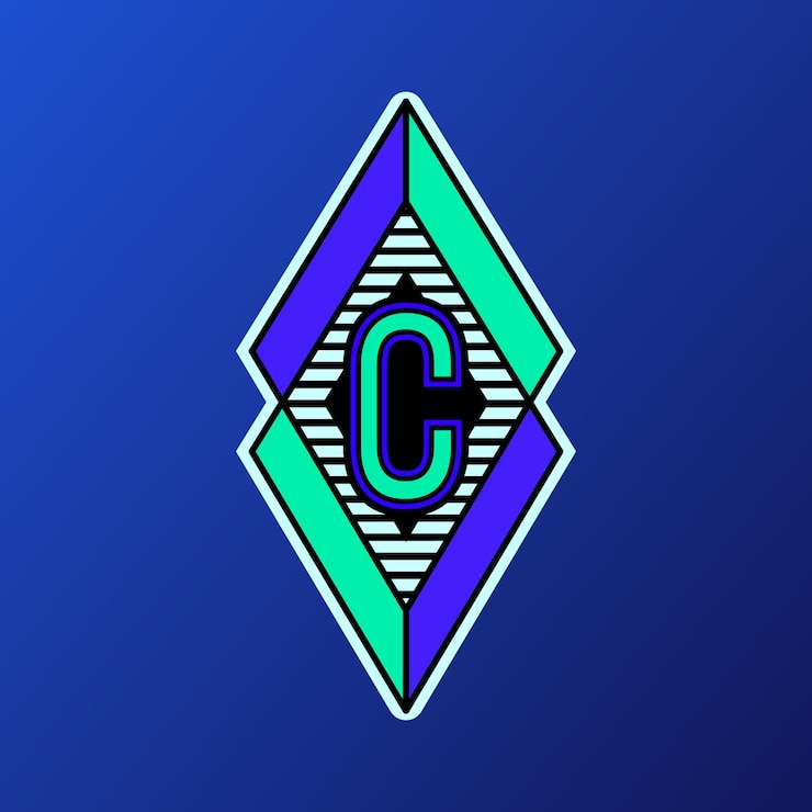 Vector emblema logo letra c para club de fútbol